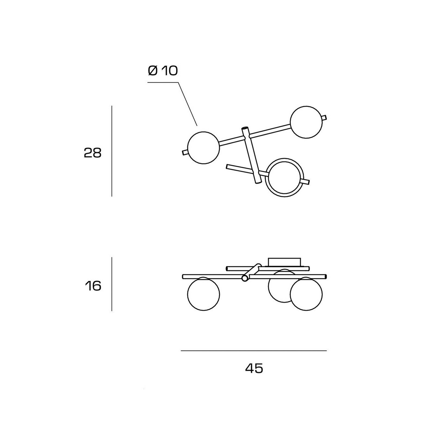 B-Ware Miloox By Sforzin Wandleuchte Leuchte Kika 3 Flammig Schwarz Weiß Gold Metall - 8050612940074