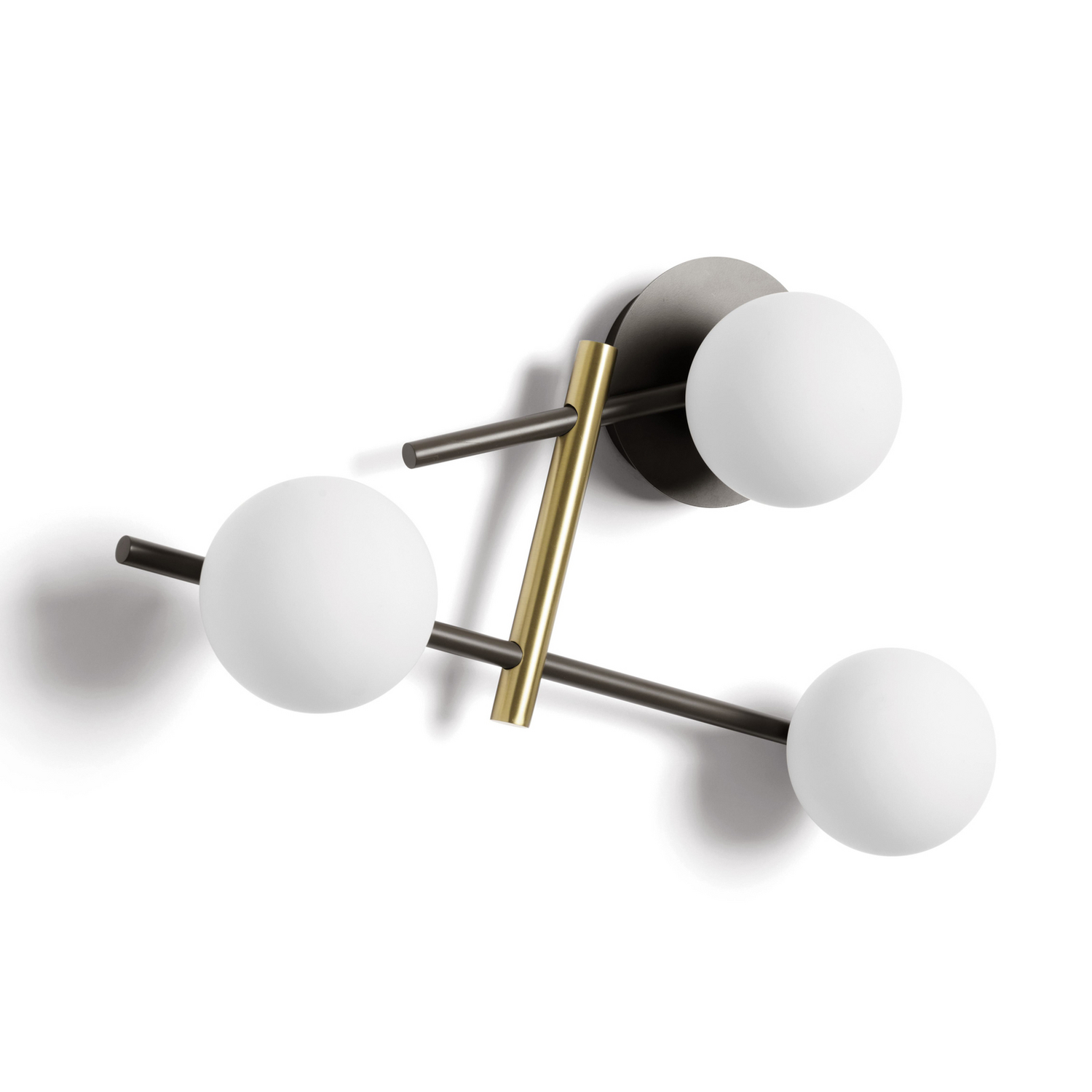 B-Ware Miloox By Sforzin Wandleuchte Leuchte Kika 3 Flammig Schwarz Weiß Gold Metall - 8050612940074