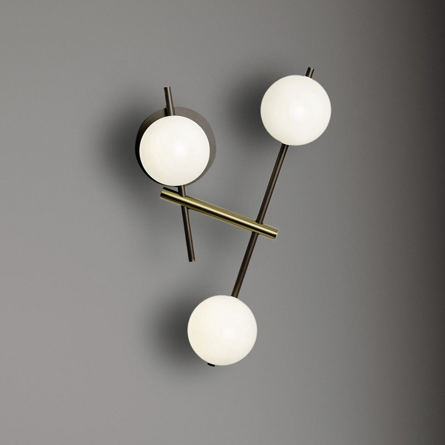 B-Ware Miloox By Sforzin Wandleuchte Leuchte Kika 3 Flammig Schwarz Weiß Gold Metall - 8050612940074