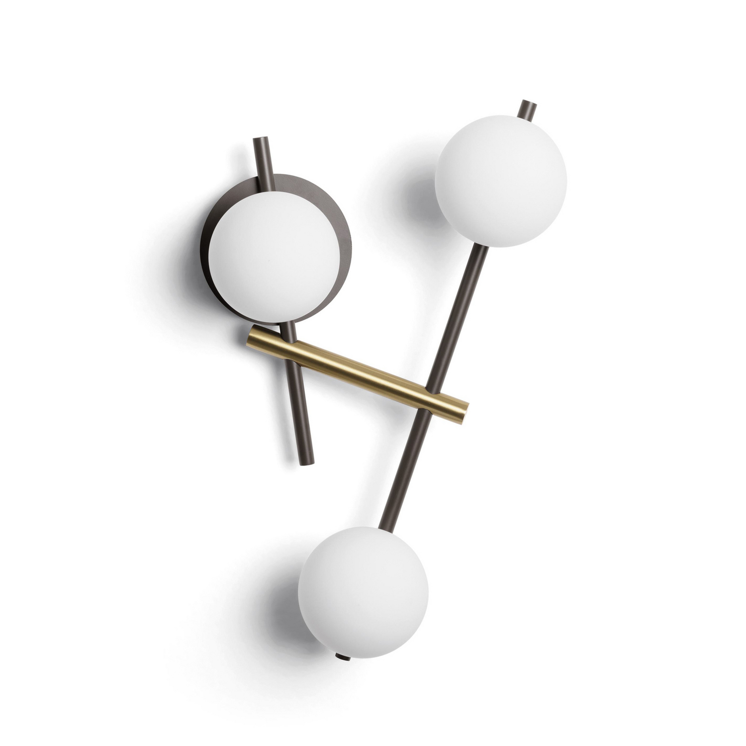 B-Ware Miloox By Sforzin Wandleuchte Leuchte Kika 3 Flammig Schwarz Weiß Gold Metall - 8050612940074