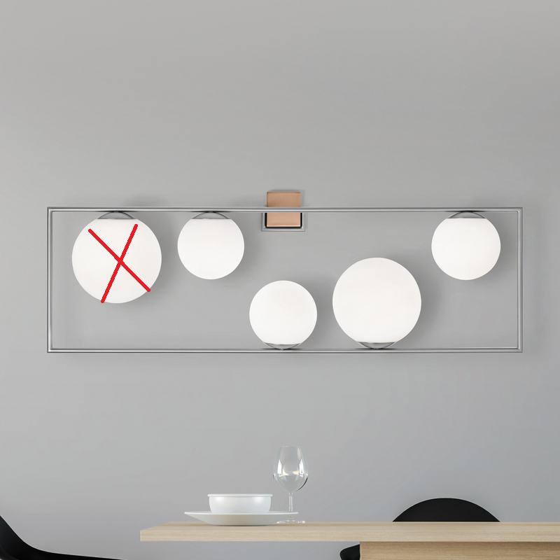 Miloox By Sforzin Wandleuchte Buble Wandlampe Lampe Glas Stahlfarben 5 Flammig B-Ware - 8050612943389