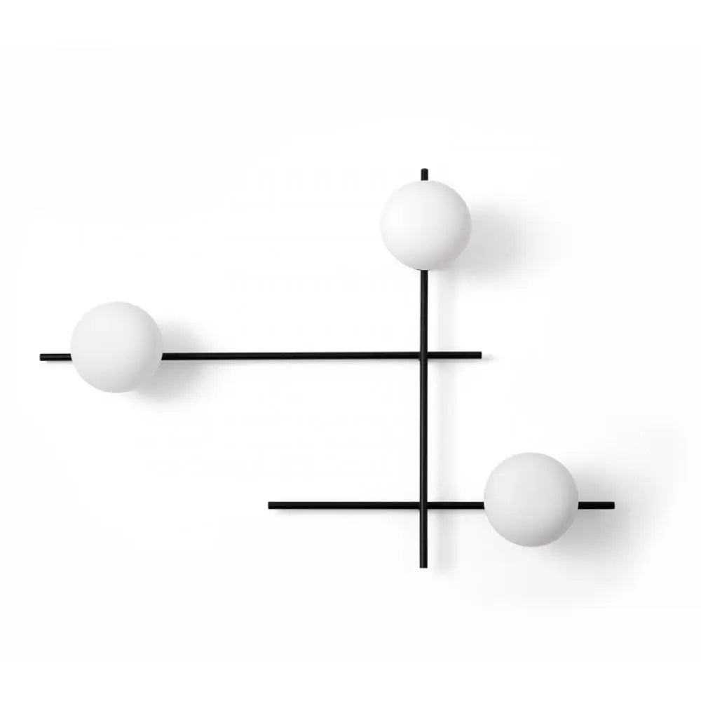 B-Ware Miloox Wandleuchte Wandlampe Mikado Glas Schwarz Klar Opal Metall 3 Flammig - 8050612947486