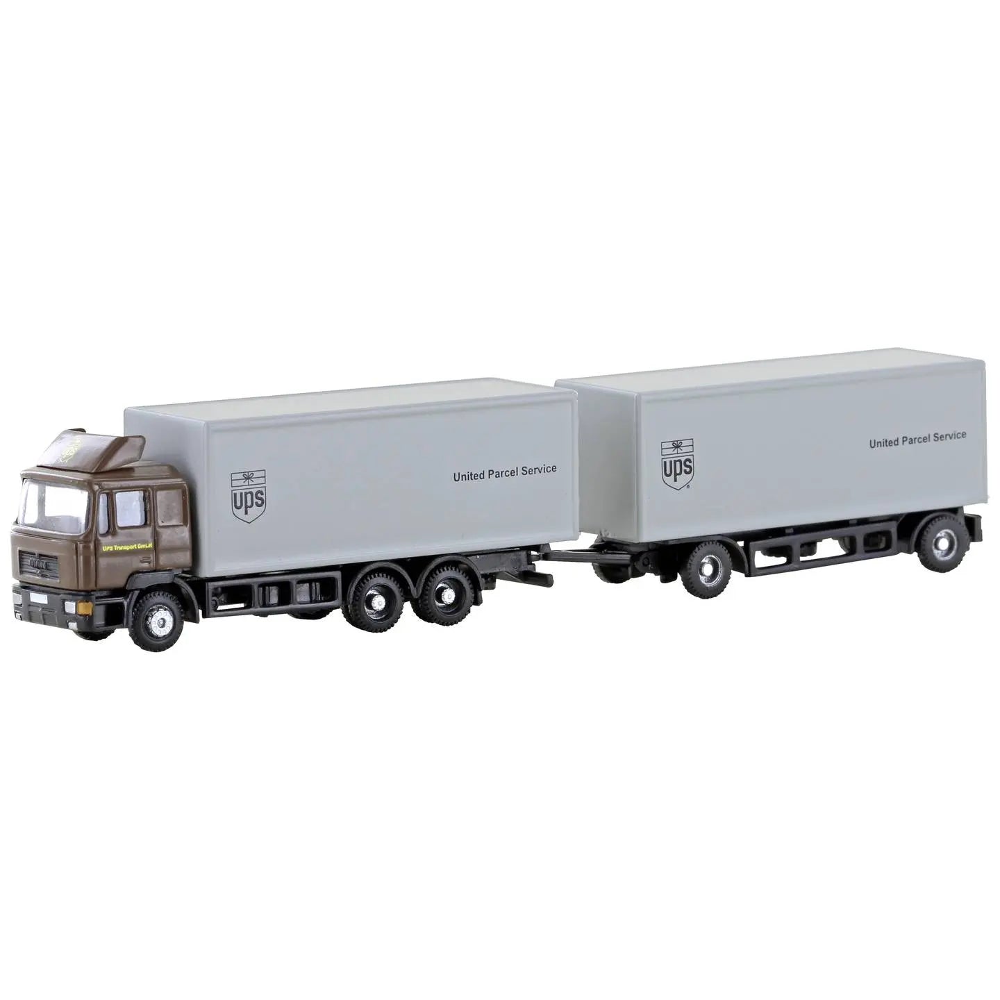 B-Ware Minis By Lemke Modell Lkw Lastwagen Zug Man F90 Koffer Hängerzug Ups Modell - 4250528622499