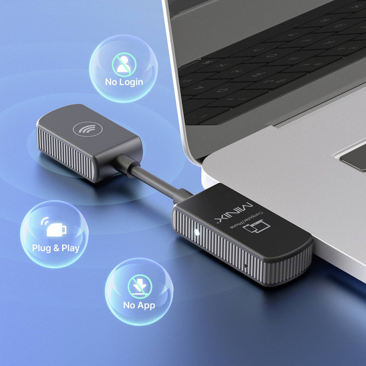 MINIX MINIX C1 WIRELESS USB-C Adapter Konverter USB-C Zubehör Schwarz - 4897016411267