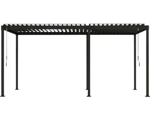 B-Ware Mirador Pergola Gartenpavillon Lamellendach Metall Anthrazit 300 X 500 Cm - 4306516776962