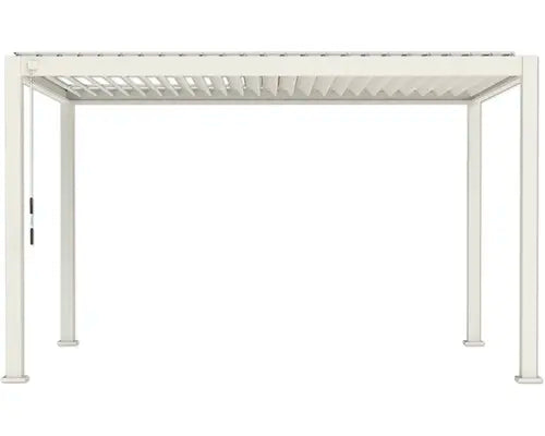 B-Ware Mirador Pergola Pavillon Lamellendach Sonnenrollo Grau Aluminium Metall 4 M - 4306516780761