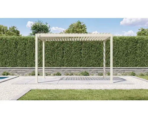 B-Ware Mirador Pergola Pavillon Lamellendach Sonnenrollo Grau Aluminium Metall 4 M - 4306516780761