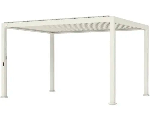 B-Ware Mirador Pergola Pavillon Lamellendach Sonnenrollo Grau Aluminium Metall 4 M - 4306516780761