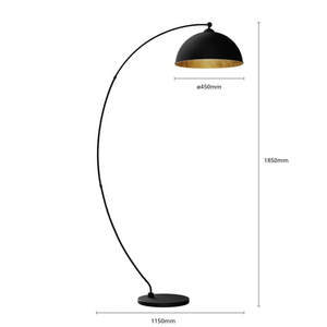 B-Ware Lindby Gebogene Stehleuchte Stehlampe Lampe Leuchte Jonera Schwarz Und Golden