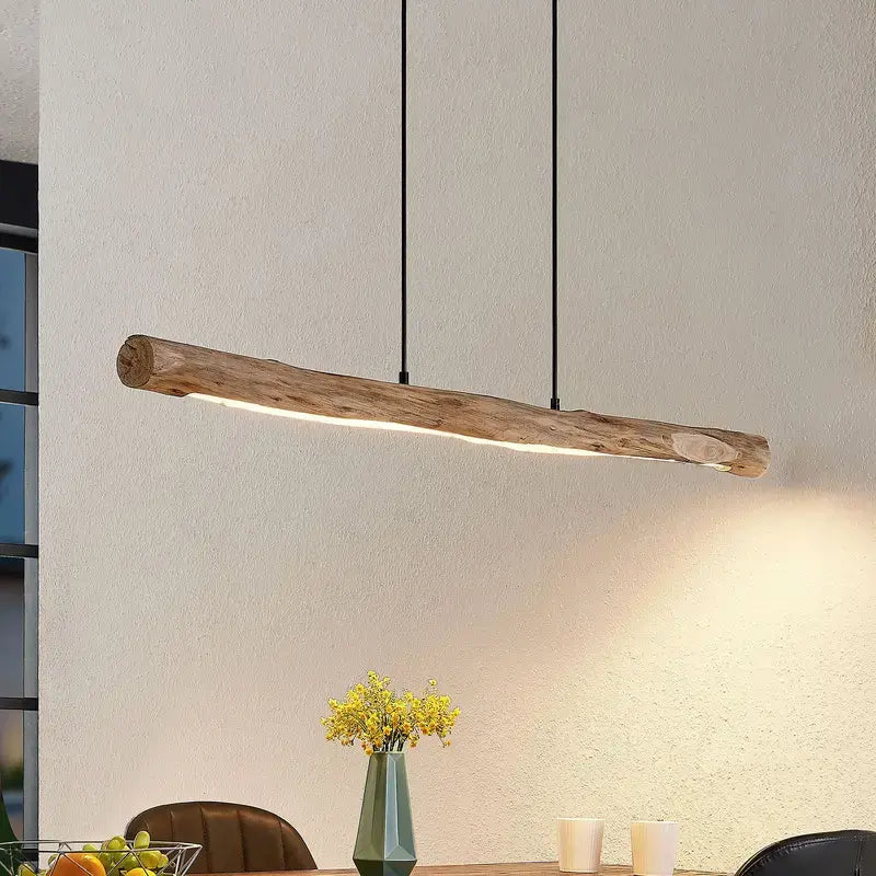 B-Ware Lindby Pendelleuchte Hängelampe Led Nekala Schwarz Holz Esszimmer Wohnzimmer - 12753289793604