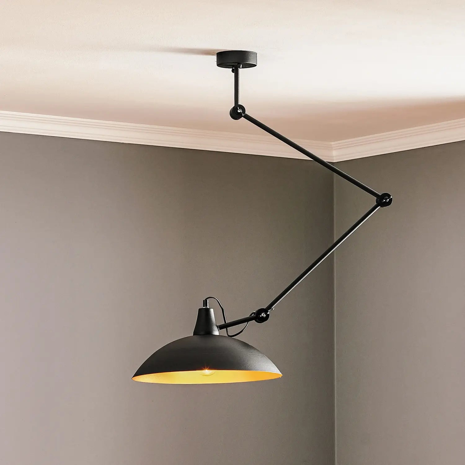 B-Ware Aldex Deckenlampe Leuchte Lampe 808 Verstellbar 1 Flammig Schwarz Gold Metall - 1078056