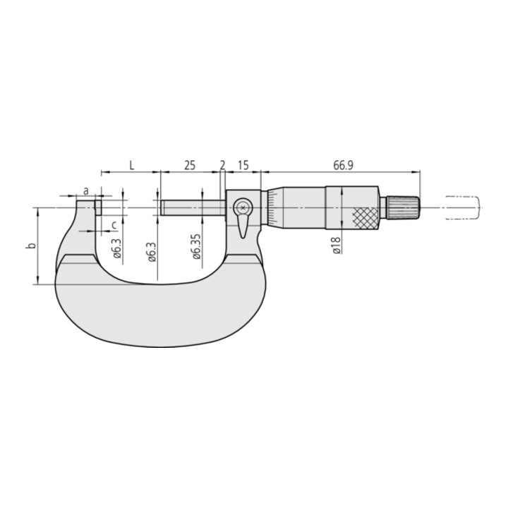 Mitutoyo Bügelmessschraube Mikrometer Messgerät Isolierung 0 25mm B-Ware - 4946368385624