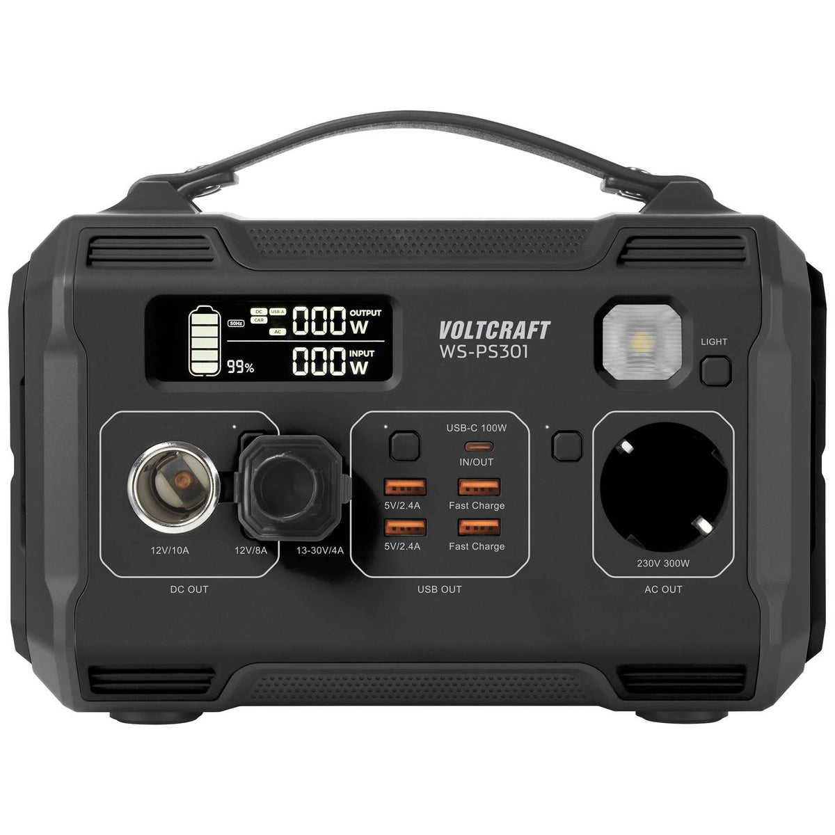VOLTCRAFT WS-PS301 276Wh Powerstation Fast Charge Nickel-Mangan-Cobalt Schwarz - 4064161229133