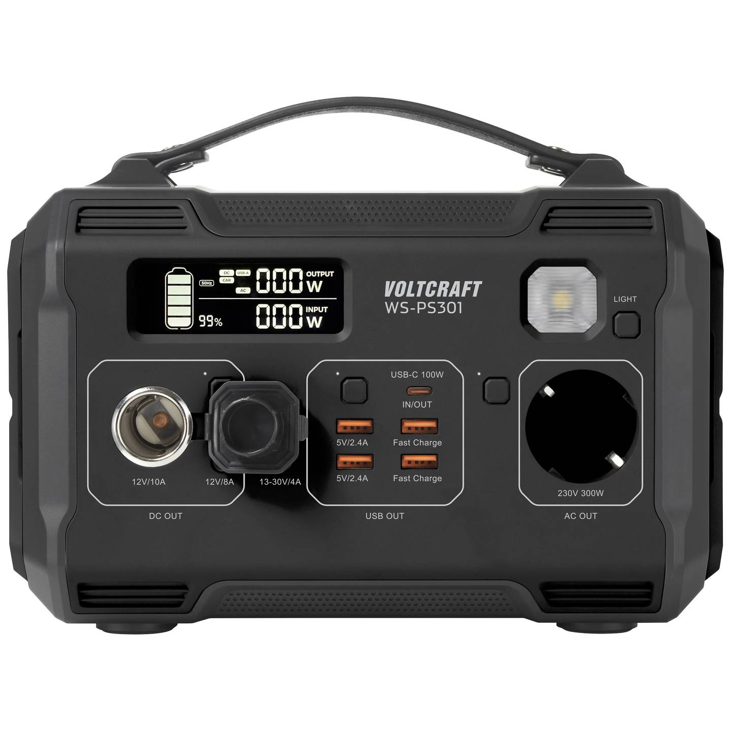 B-Ware Voltcraft Ws Ps301 276 Wh Powerstation Fast Charge Nickel Mangan Cobalt Schwarz - 4064161229133