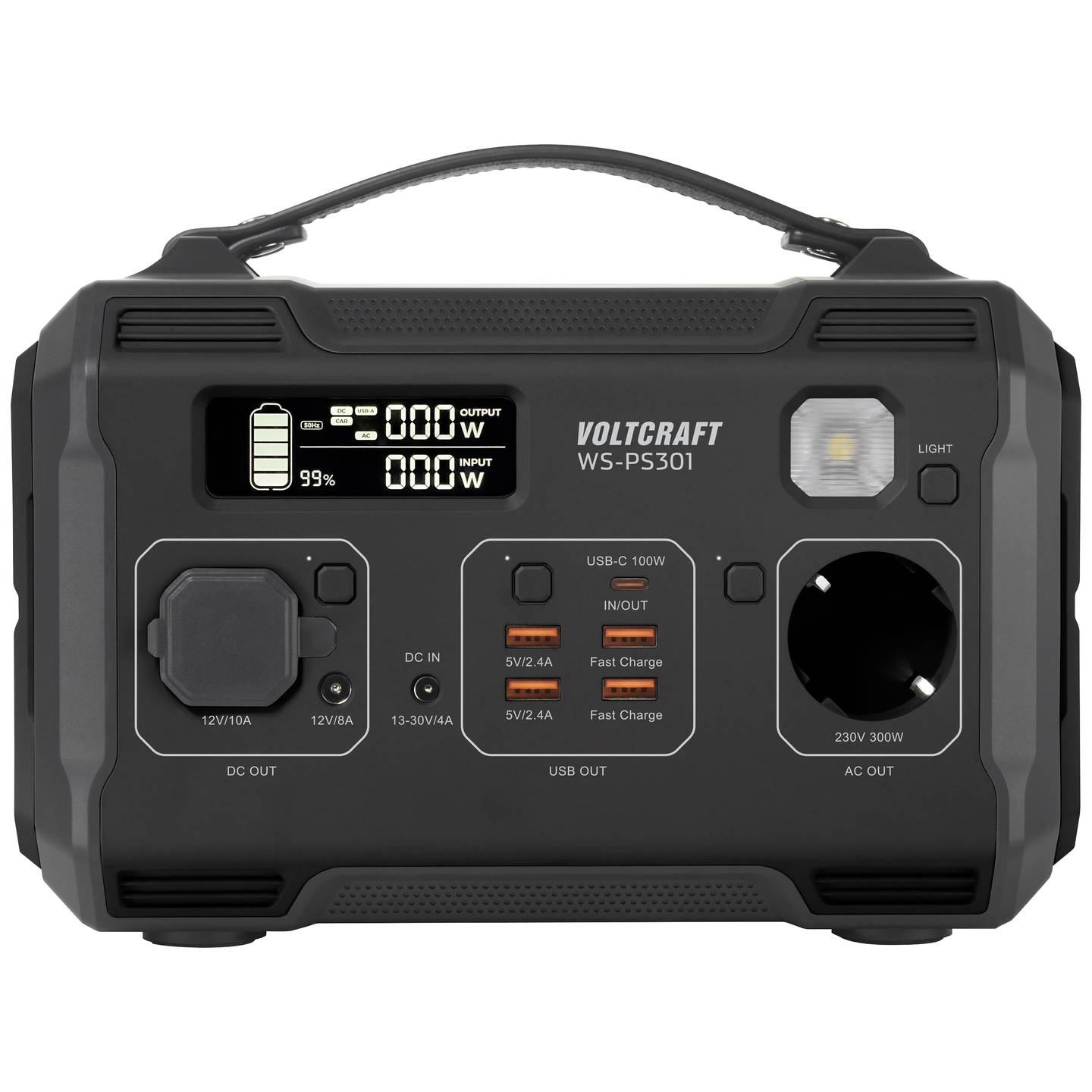 B-Ware Voltcraft Ws Ps301 276 Wh Powerstation Fast Charge Nickel Mangan Cobalt Schwarz - 4064161229133