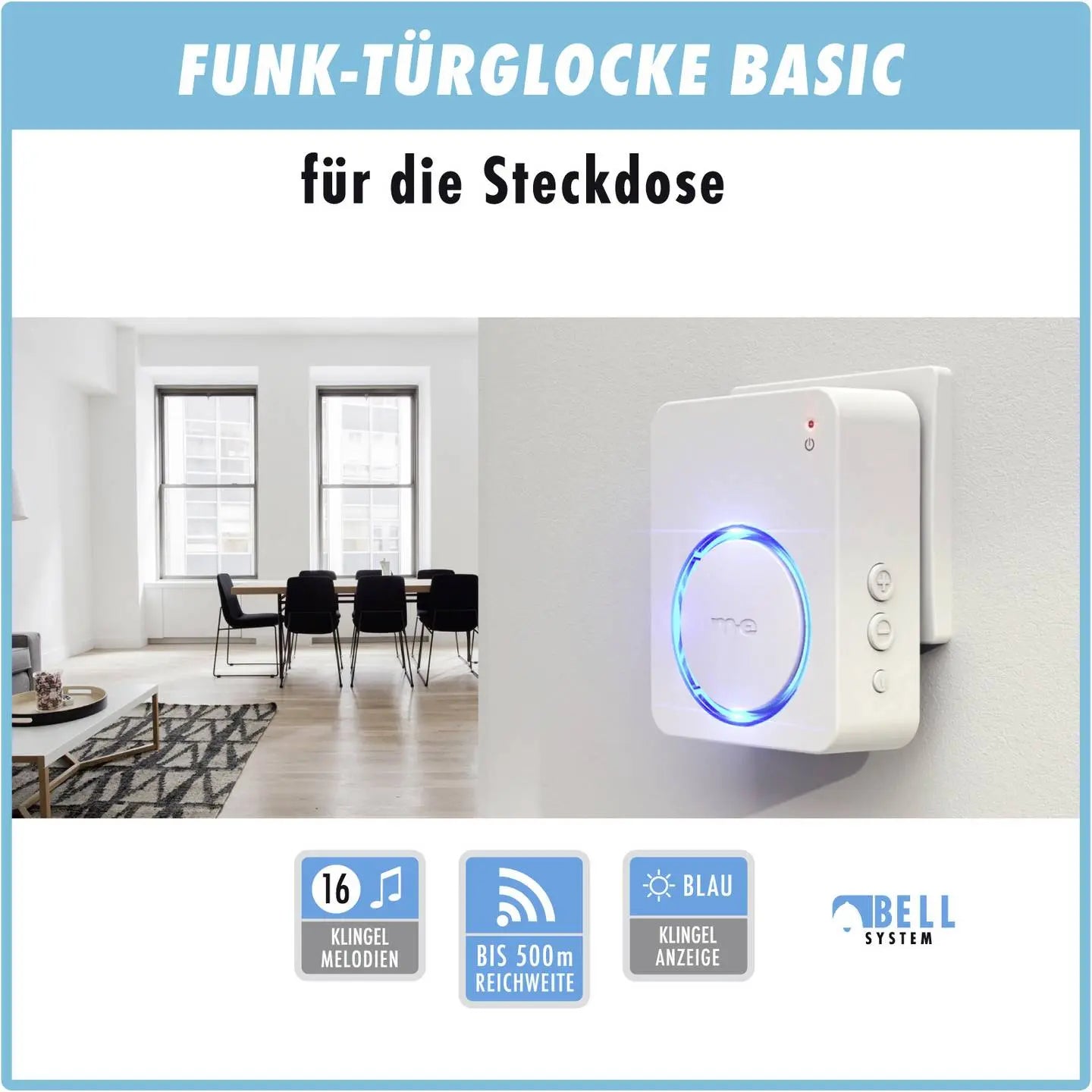 B-Ware Modern Electronics Bell 522 Acs Set Funk Türglocke Klingel Türklingel 2 Fam Weiß - 4250109134168