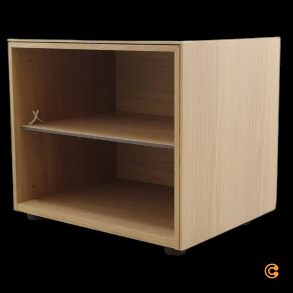 Modulares Regal Lowboard Modul Eichenfurnier 60cm offen minimalistisch - 1