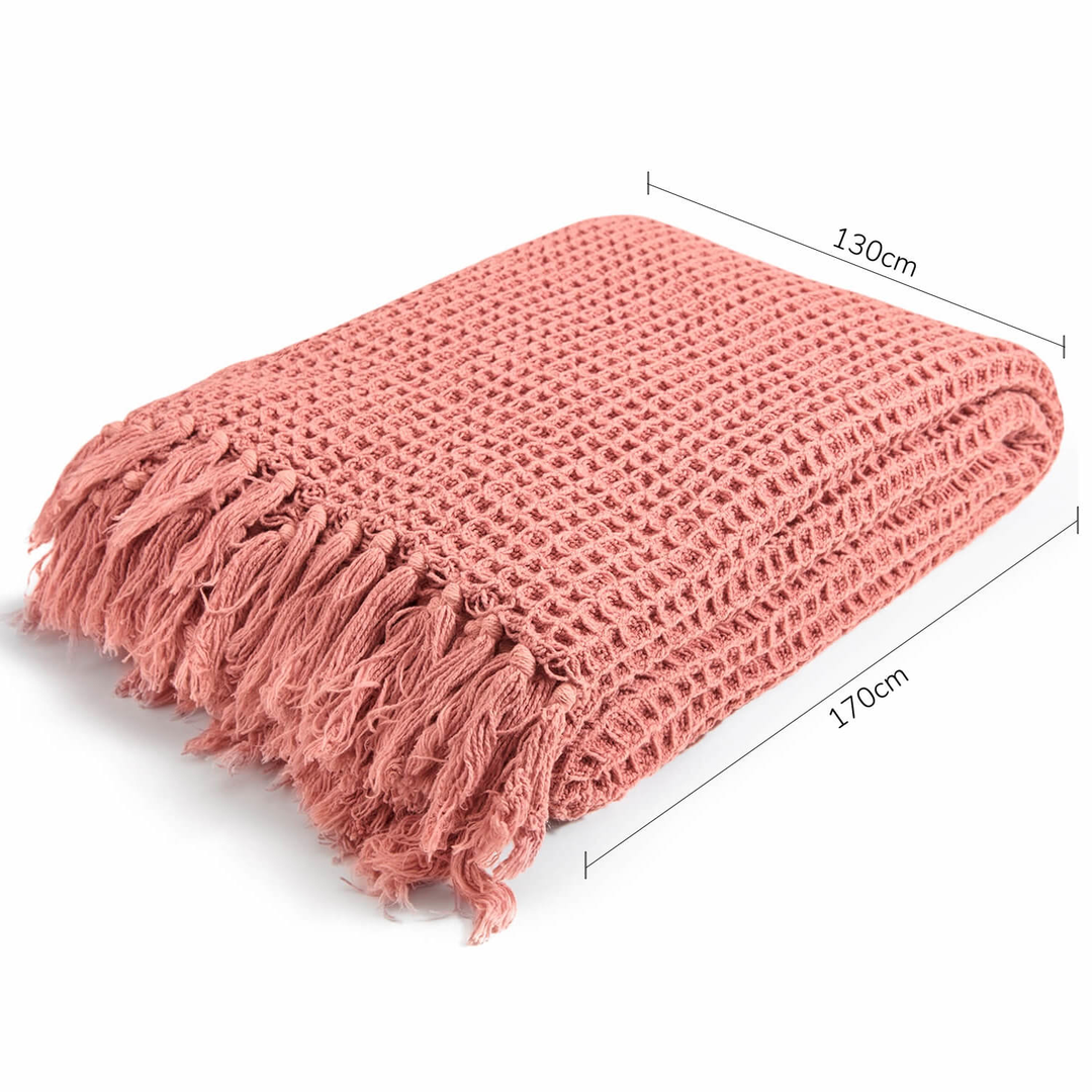 Mokebo Decke ‘Die Hyggelige’ Mit Waffelpique Stonewashed Strickdecke 130x170cm B-Ware - 4260669183117