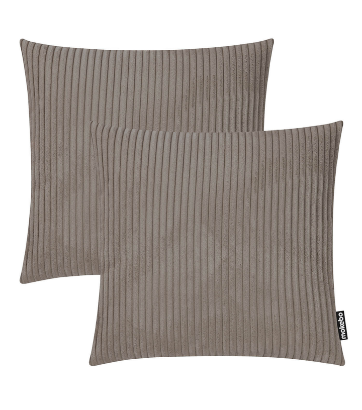Mokebo Dekokissen Set Cordkissen Kissen 45x45 Cm Taupe Sofakissen Zierkissen B-Ware