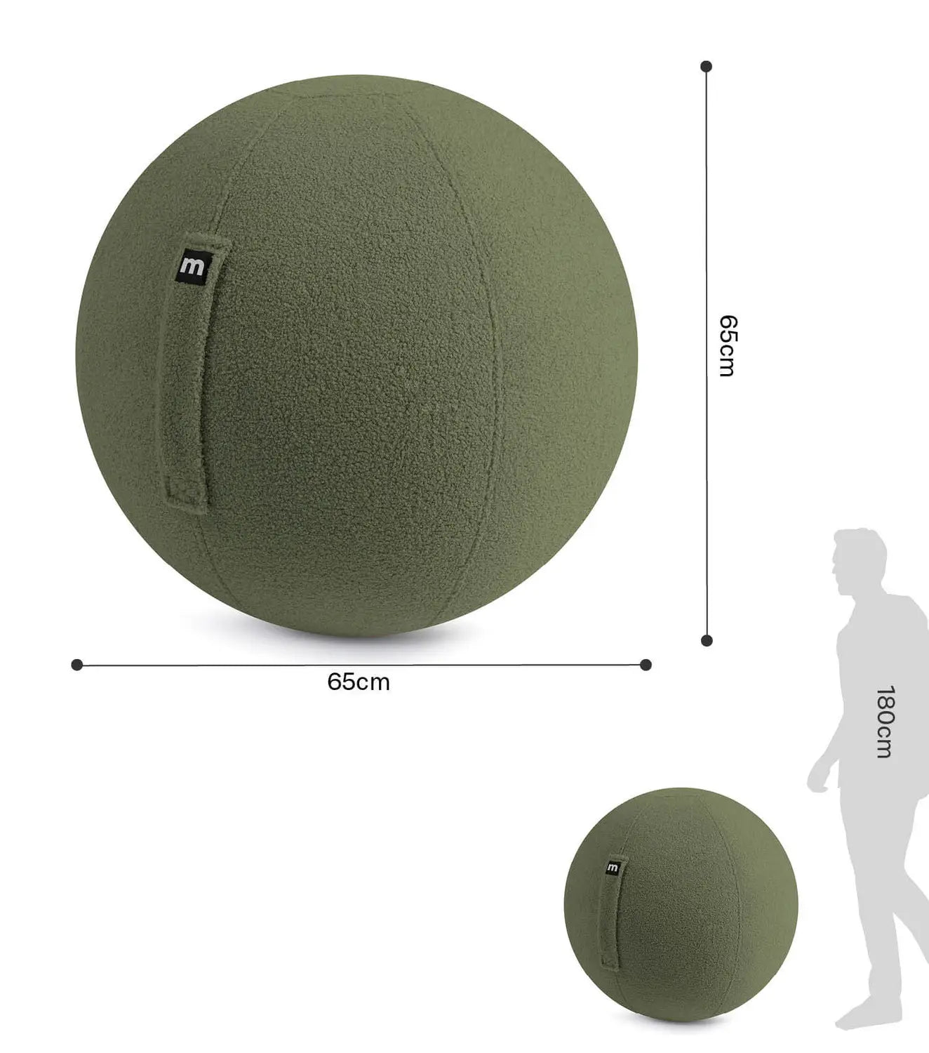 B-Ware Mokebo Sitzball Pezziball Yogaball Gymnastikball Teddybezug 65cm Waldgrün   - 4262436126174