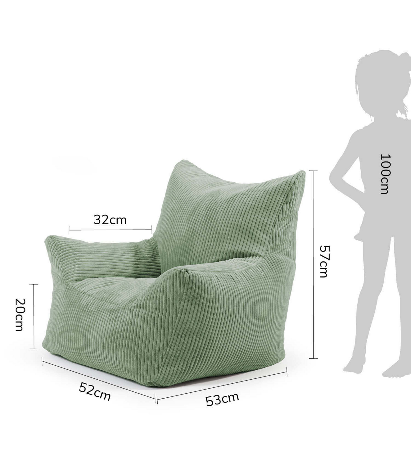 Mokebo Kindersessel Aus Cord Der Pausenheld Sitzsack Kinder B-Ware - 4262436121728