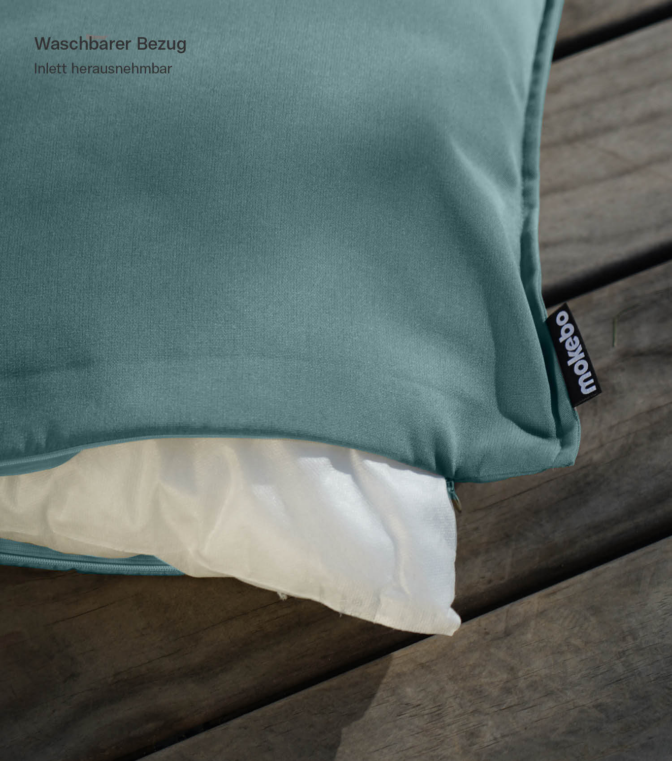 Mokebo Outdoor Kissenbezug ‘Die Auszeit' Balkon Bezug Eukalyptus 45x45cm77165756