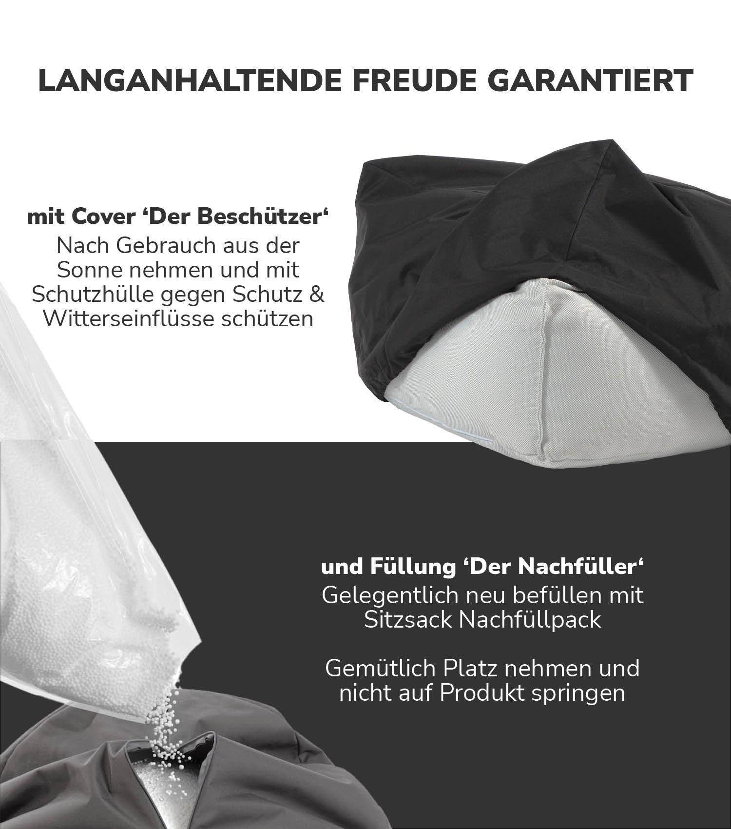 mokebo Outdoor Der Ruhepouf Bodenkissen Steingrau Balkon Garten EPS Füllung - 4262436124446