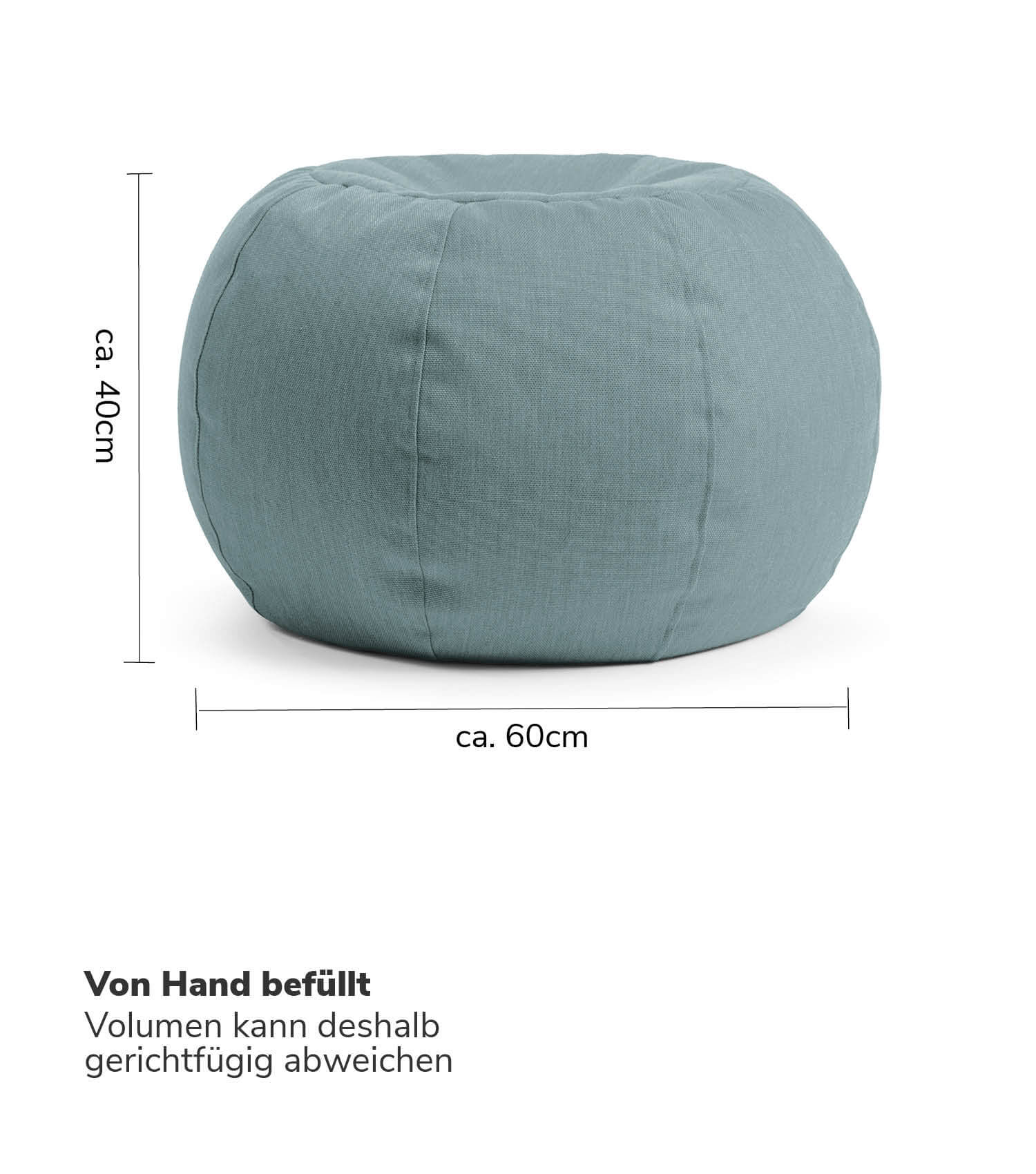 mokebo 'Der Kugelige' Outdoor Pouf Hocker Sitzhocker Balkon Garten Himmelblau - 4262436124491