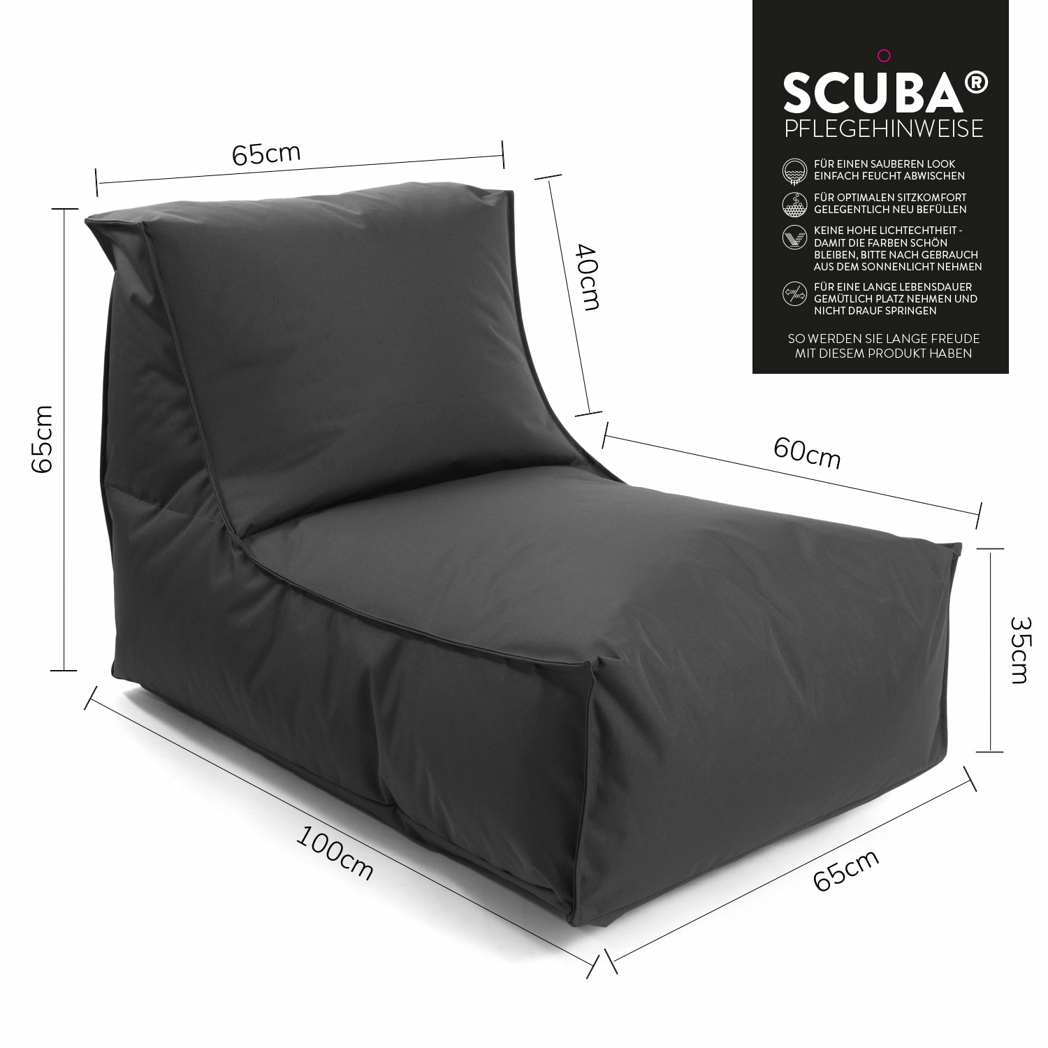 B-Ware Mokebo Sitzsack Beanbag Liege Relaxliege Der Sundowner Indoor Outdoor Anthrazit  - 4260603369287