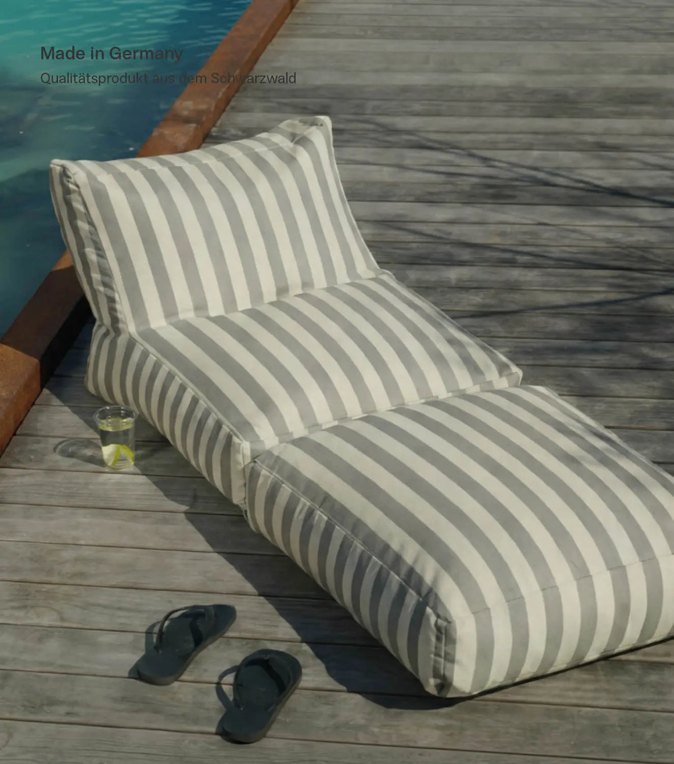 B-Ware Mokebo Outdoor Sitzsack Summerdream Bean Bag Gartenliege Relaxliege Creme Grau - 4262436127430