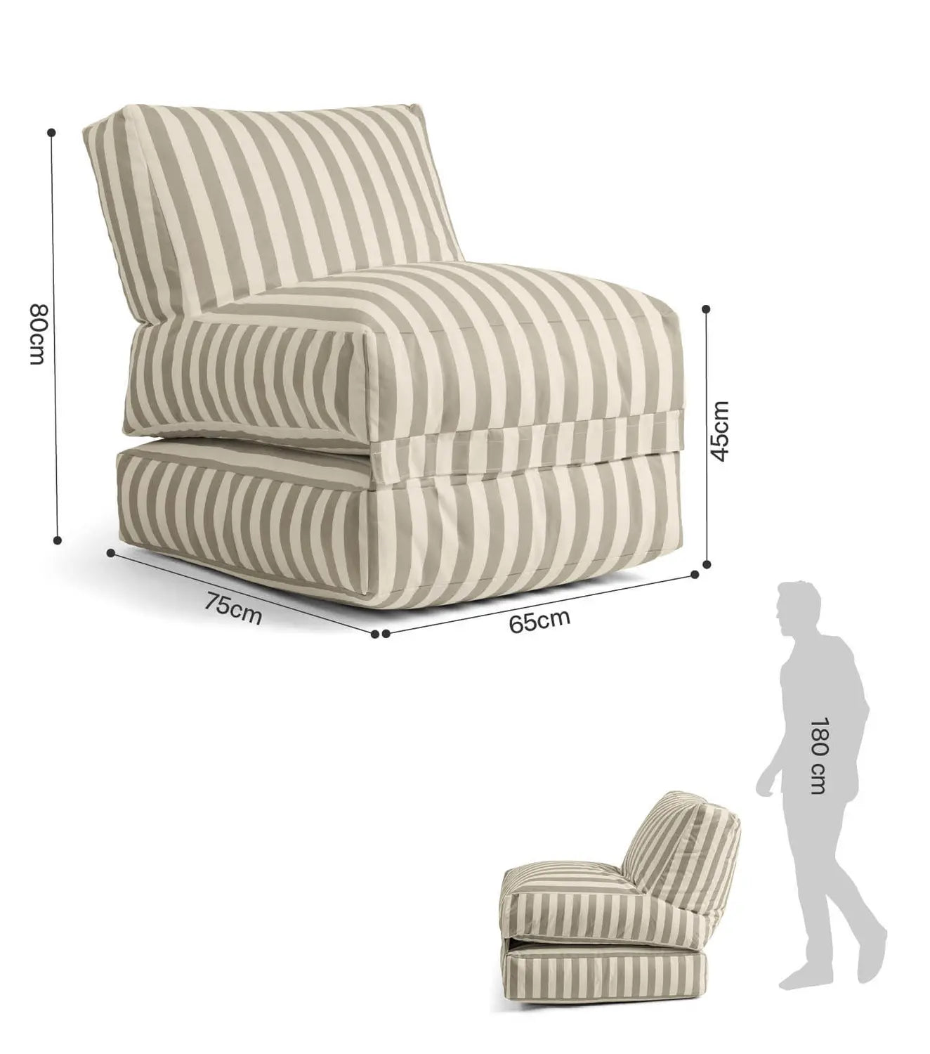 B-Ware Mokebo Outdoor Sitzsack Summerdream Bean Bag Gartenliege Relaxliege Creme Grau - 4262436127430