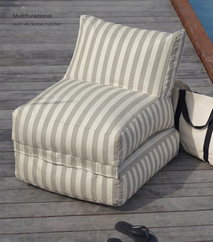 B-Ware Mokebo Outdoor Sitzsack Summerdream Bean Bag Gartenliege Relaxliege Creme Grau