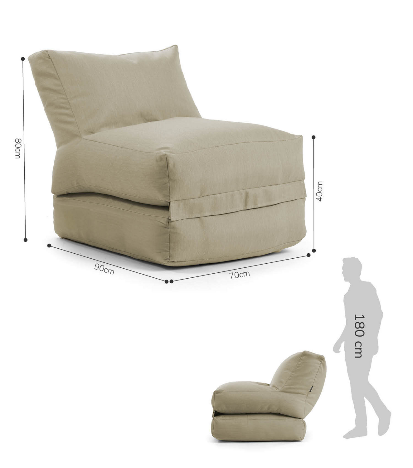 B-Ware Mokebo Sitzsack Bean Bag Gartenliege Kinder Erwachsene Outdoor Kissen Sand Liege