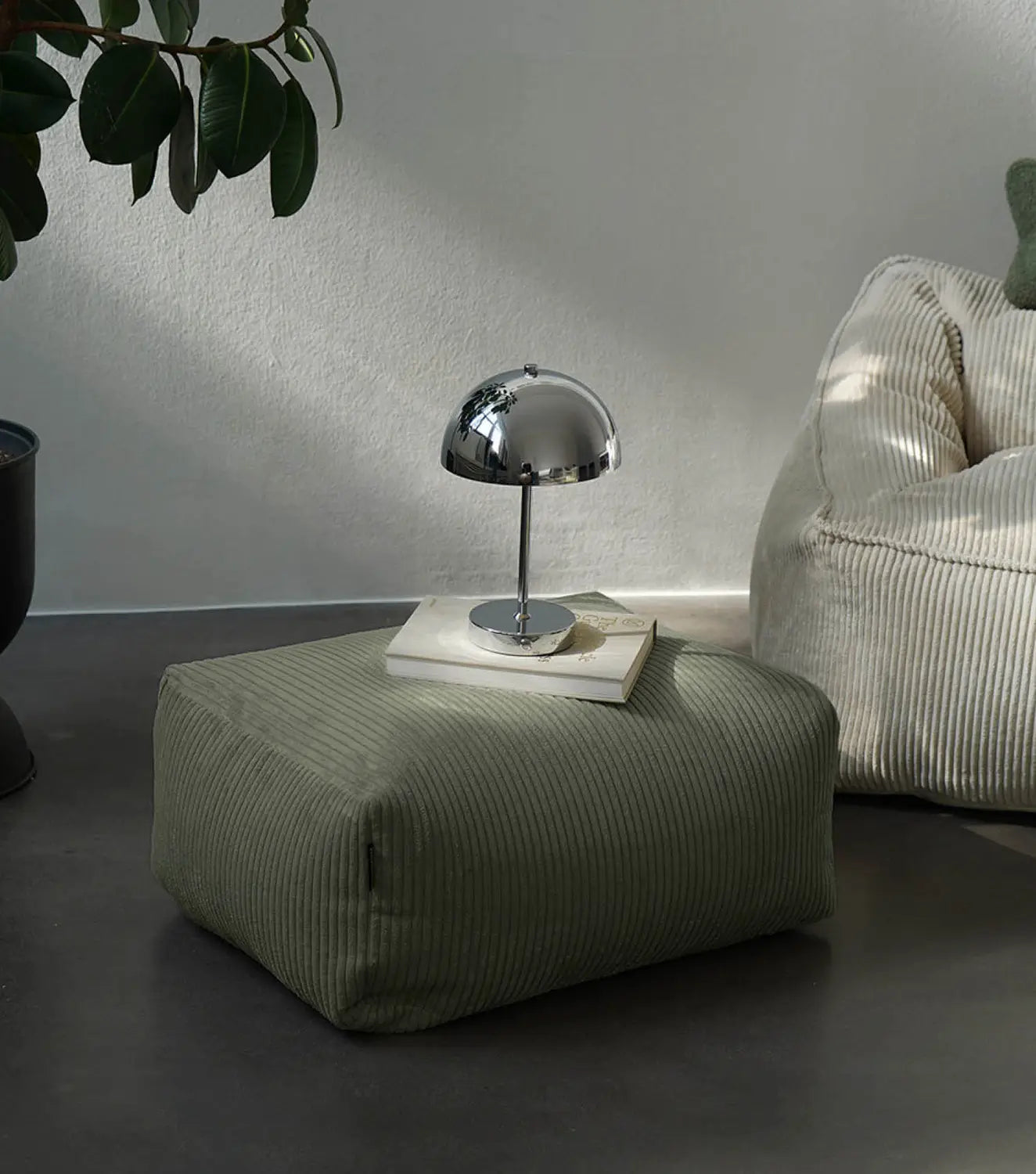 B-Ware Mokebo Pouf Oder Hocker Mit Cordbezug 'Der Ruhestifter', Sitzhocker Oder Sitzpou - 4262436126020