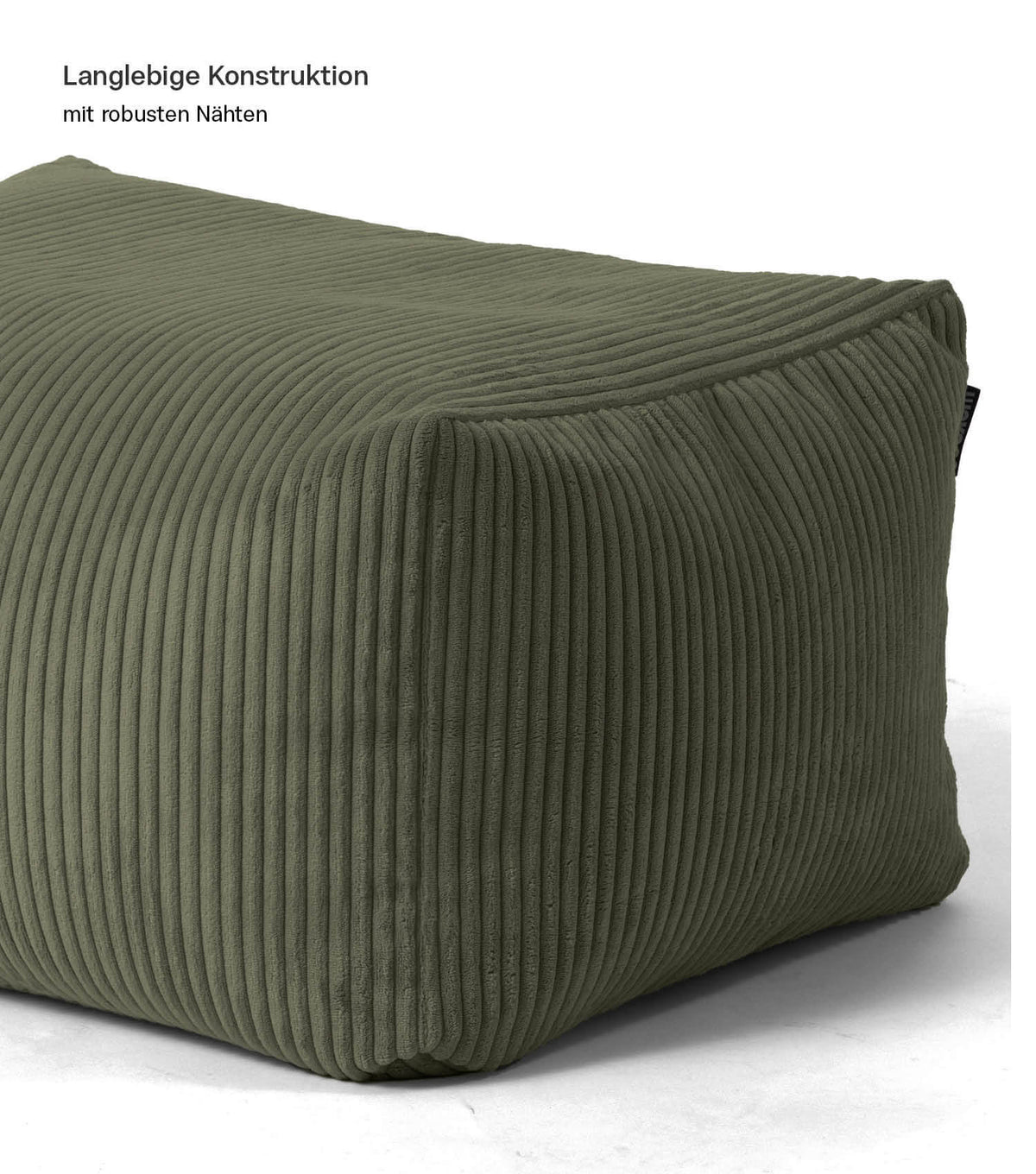 mokebo Pouf Hocker Sitzhocker Sitzpouf Grün Cordbezug EPS Füllung Wohnzimmer - 4262436126020
