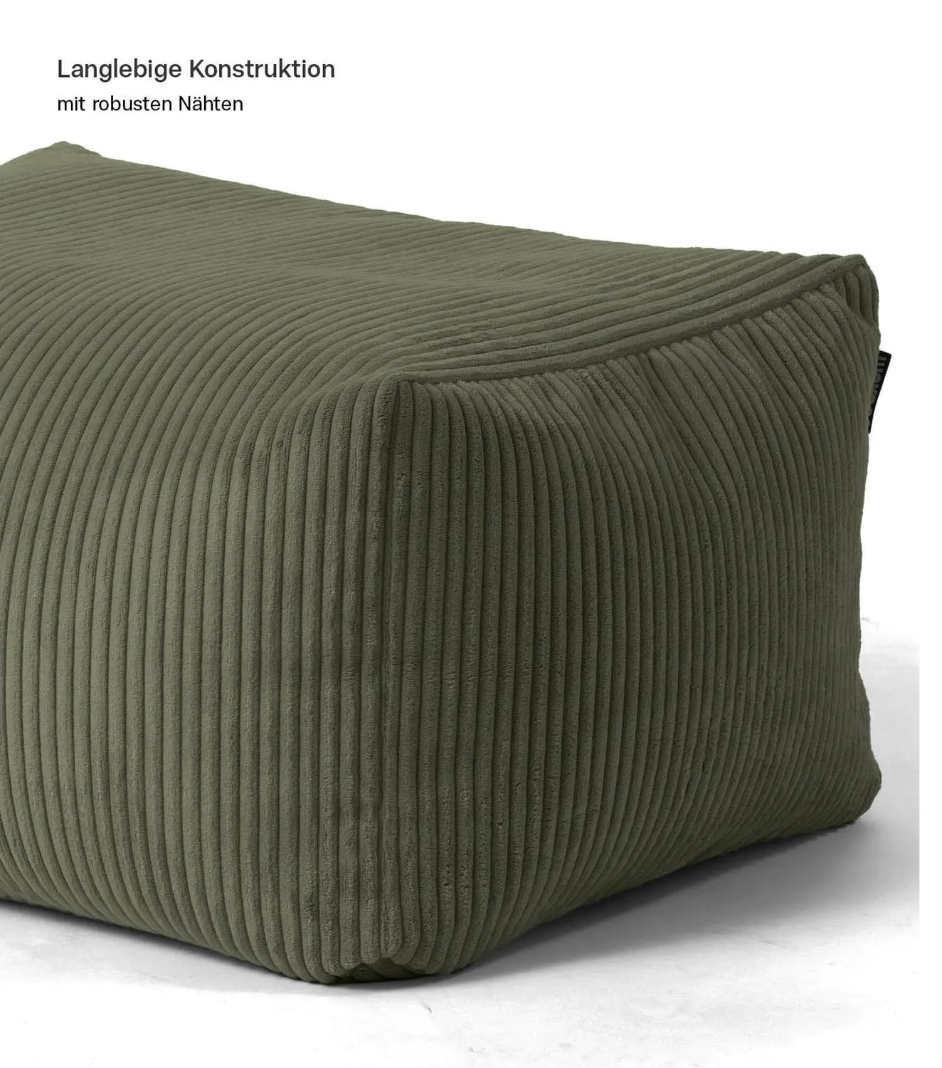 Mokebo Pouf Hocker Sitzhocker Sitzpouf Grün Cordbezug Eps Füllung Wohnzimmer