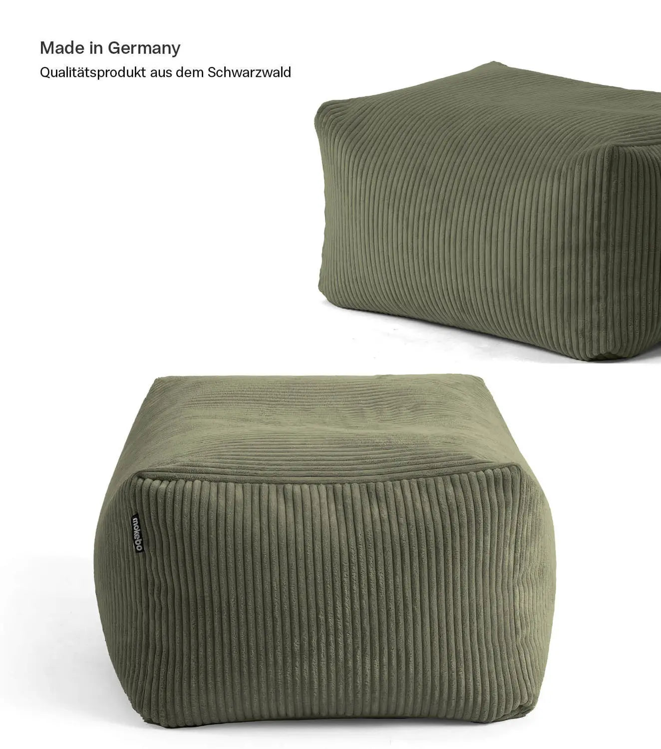 Mokebo Pouf Hocker Sitzhocker Sitzpouf Grün Cordbezug Eps Füllung Wohnzimmer