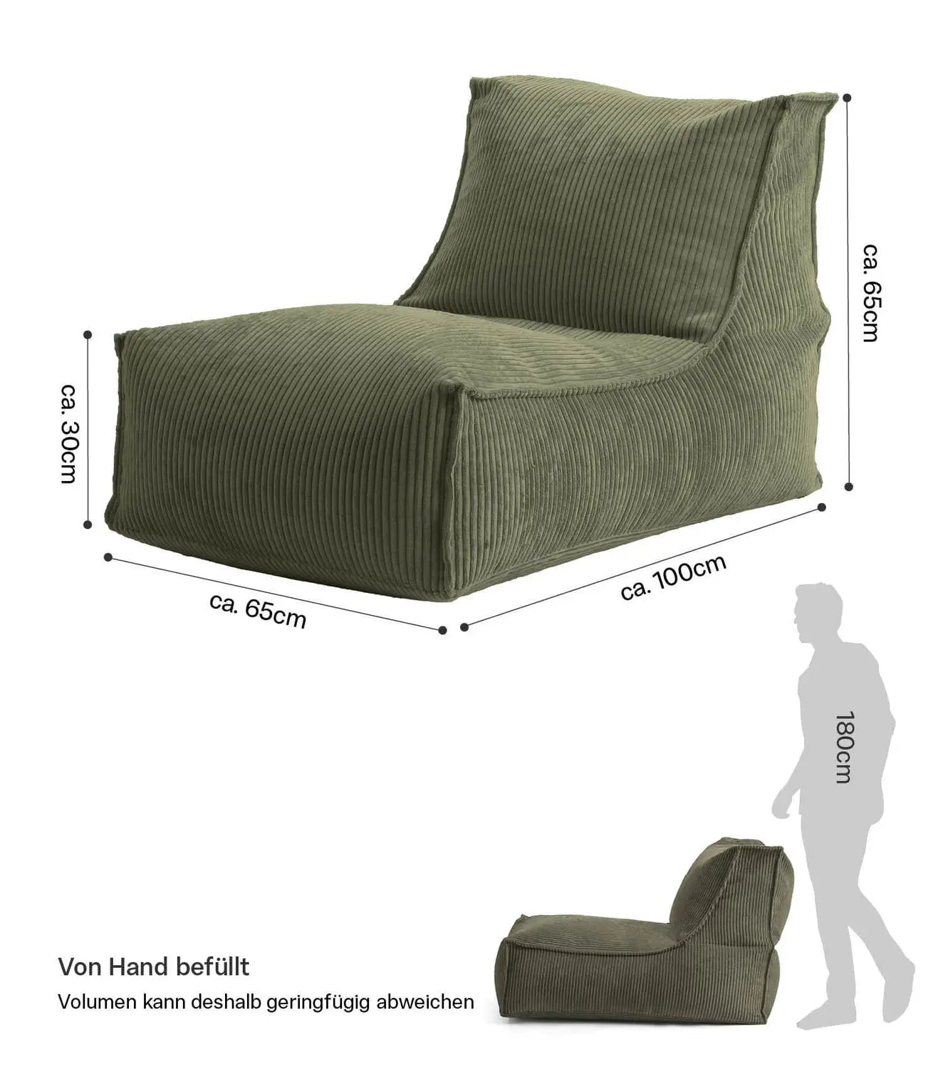 B-Ware Mokebo Sitzsack Bean Bag Bodenkissen Eps Perlen Füllung Wohnzimmer Grün756 - 4262436126044