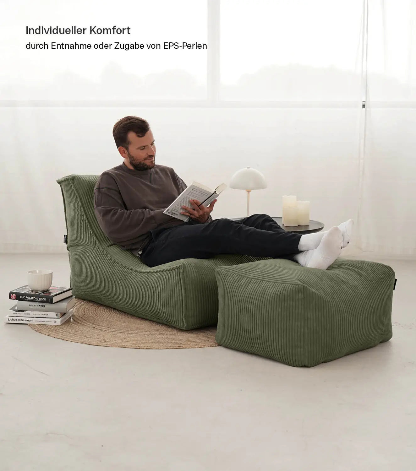 B-Ware Mokebo Sitzsack Bean Bag Bodenkissen Eps Perlen Füllung Wohnzimmer Grün - 4262436126044