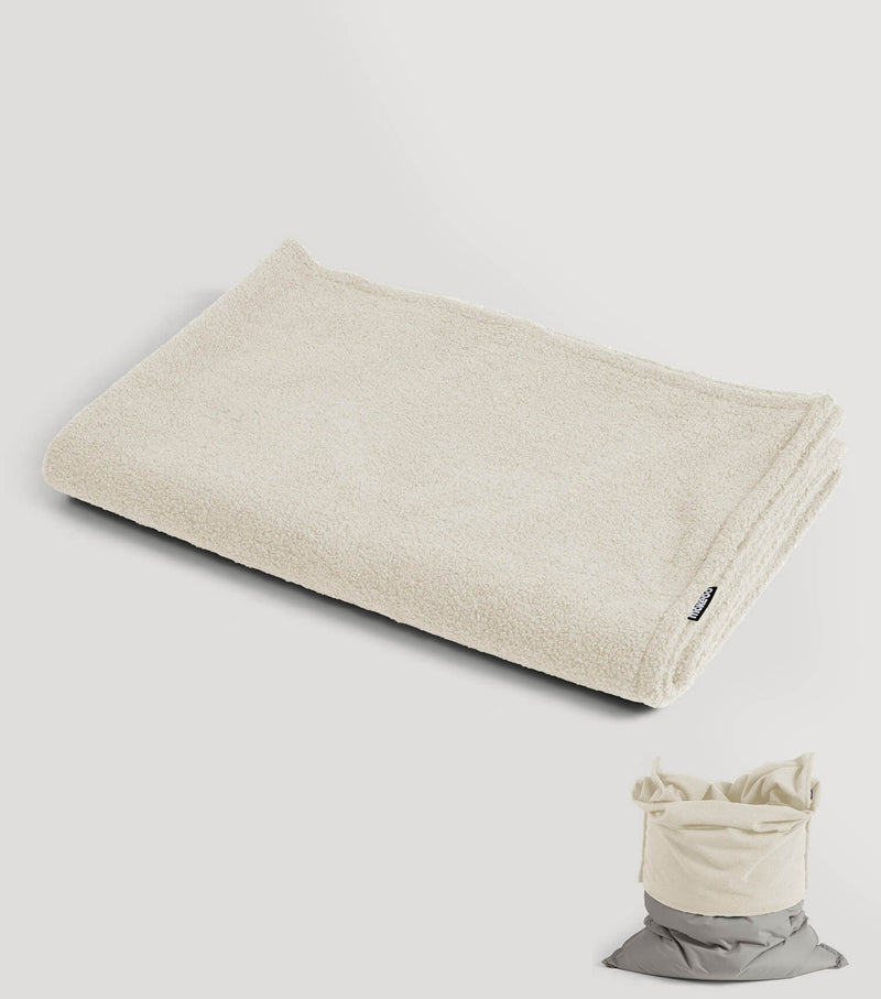 Mokebo Sitzsack Bezug Hülle Teddy Bouclé Beige Kuschelcover Bouclé Stoff946 - 4262436126204