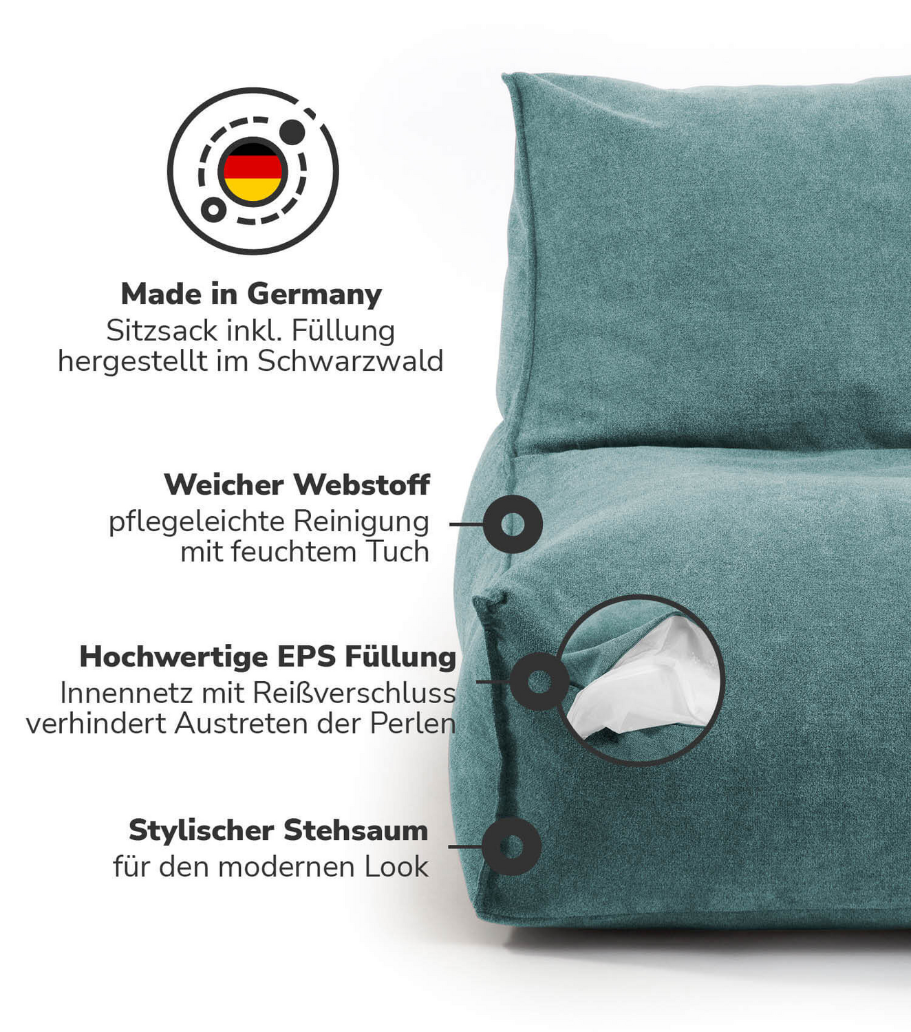 B-Ware Mokebo Indoor Sitzsack Der Sundowner Bean Bag Relaxliege Sitz Sack Gaming Stuhl - 4260669187573