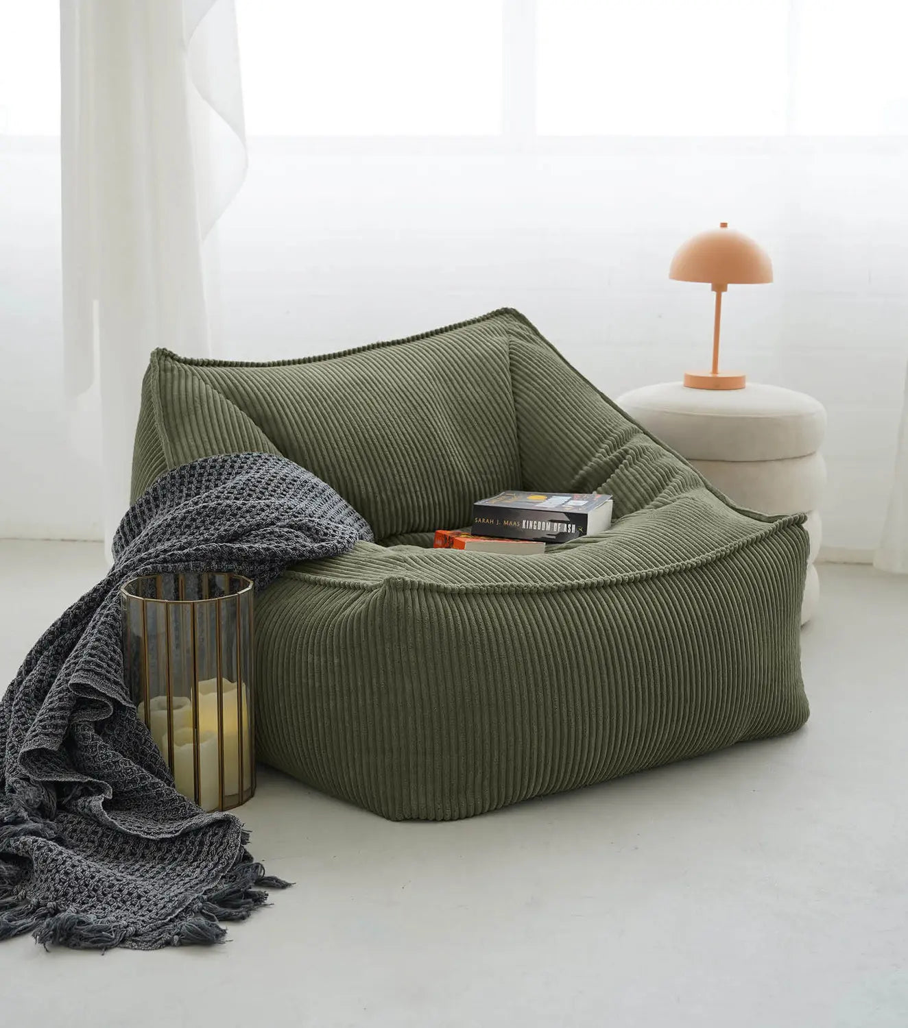 B-Ware Mokebo Sitzsack Sessel Cord Lümmel Xxl Grau Bequem Wohnzimmer Lounge Sitzsack - 4262436126037