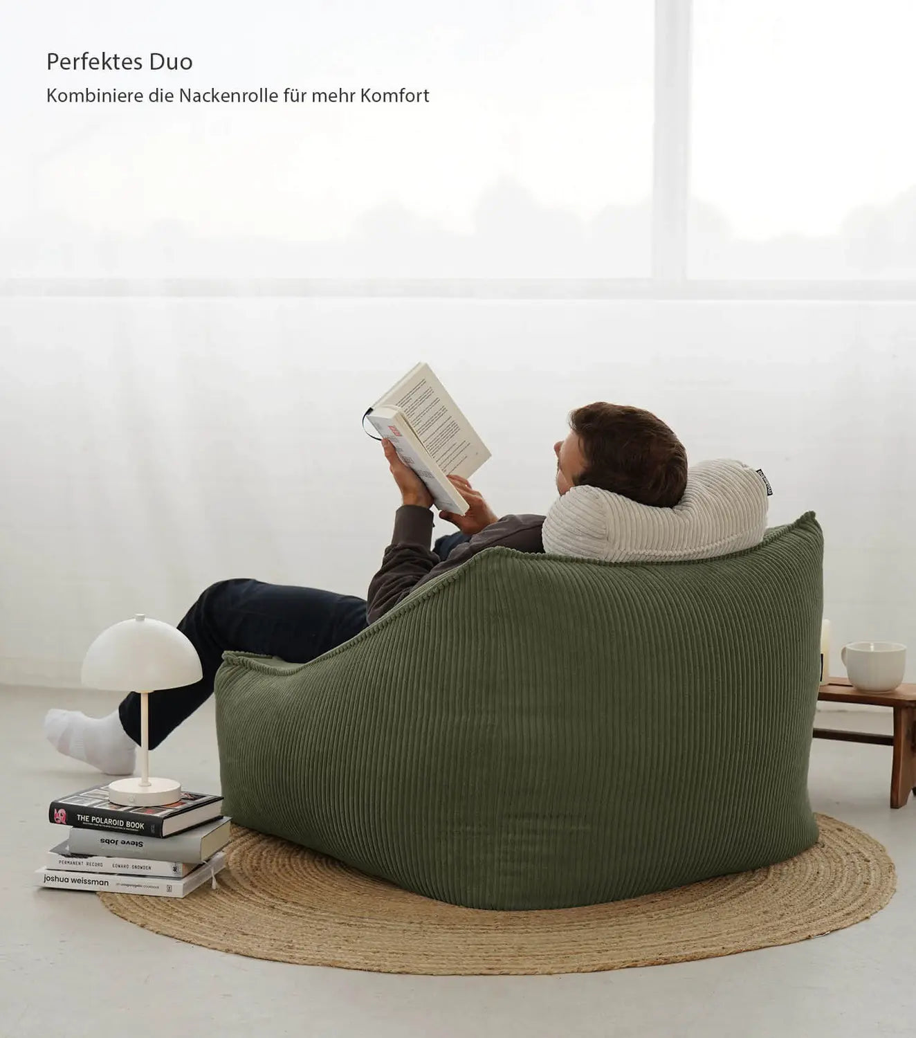 B-Ware Mokebo Sitzsack Sessel Cord Lümmel Xxl Grau Bequem Wohnzimmer Lounge Sitzsack - 4262436126037
