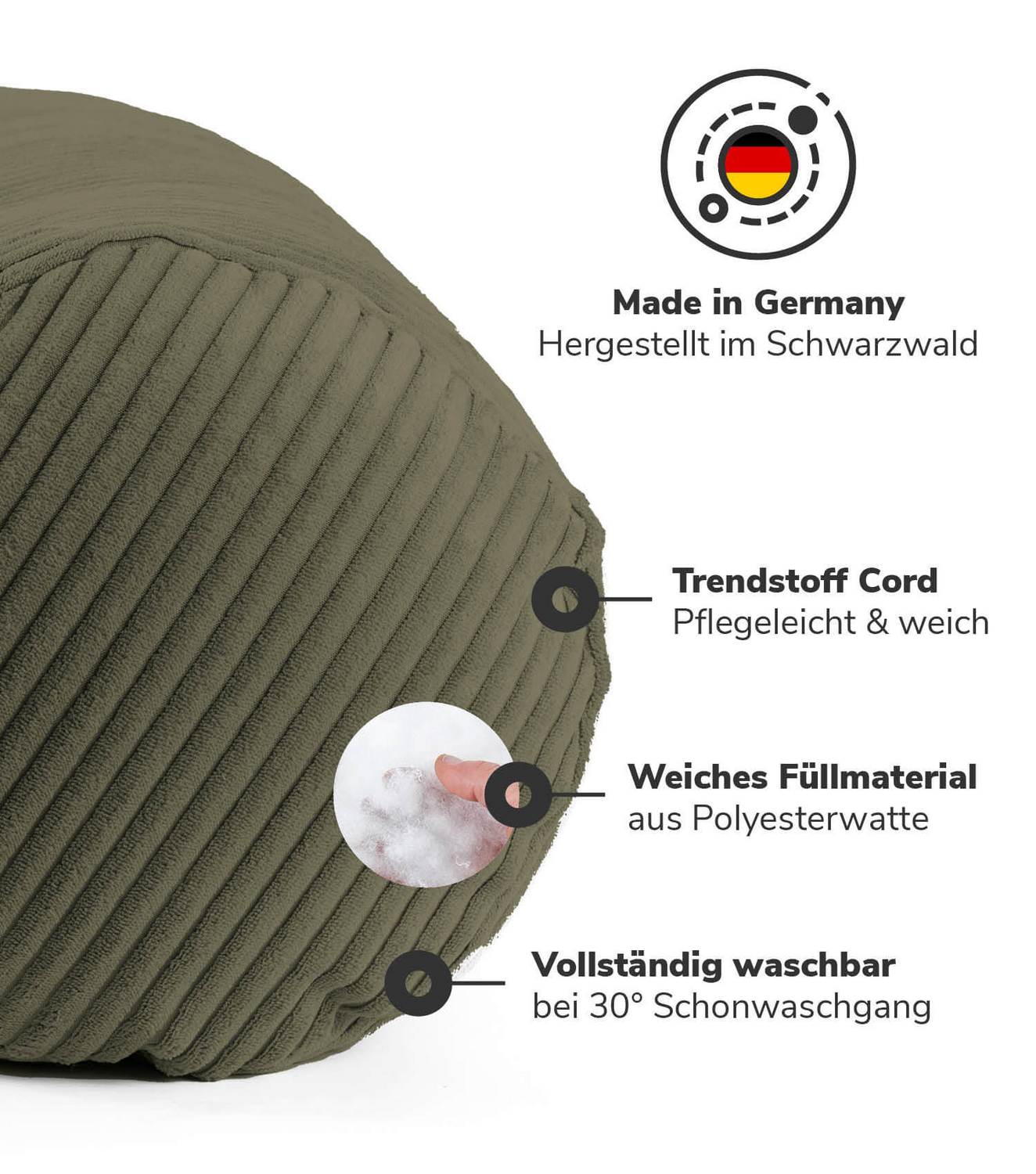 Mokebo Sofakissen Kissen Couchkissen Dekokissen Zierkissen Olive 70 X 70 X 8 Cm B-Ware - 4262436126297
