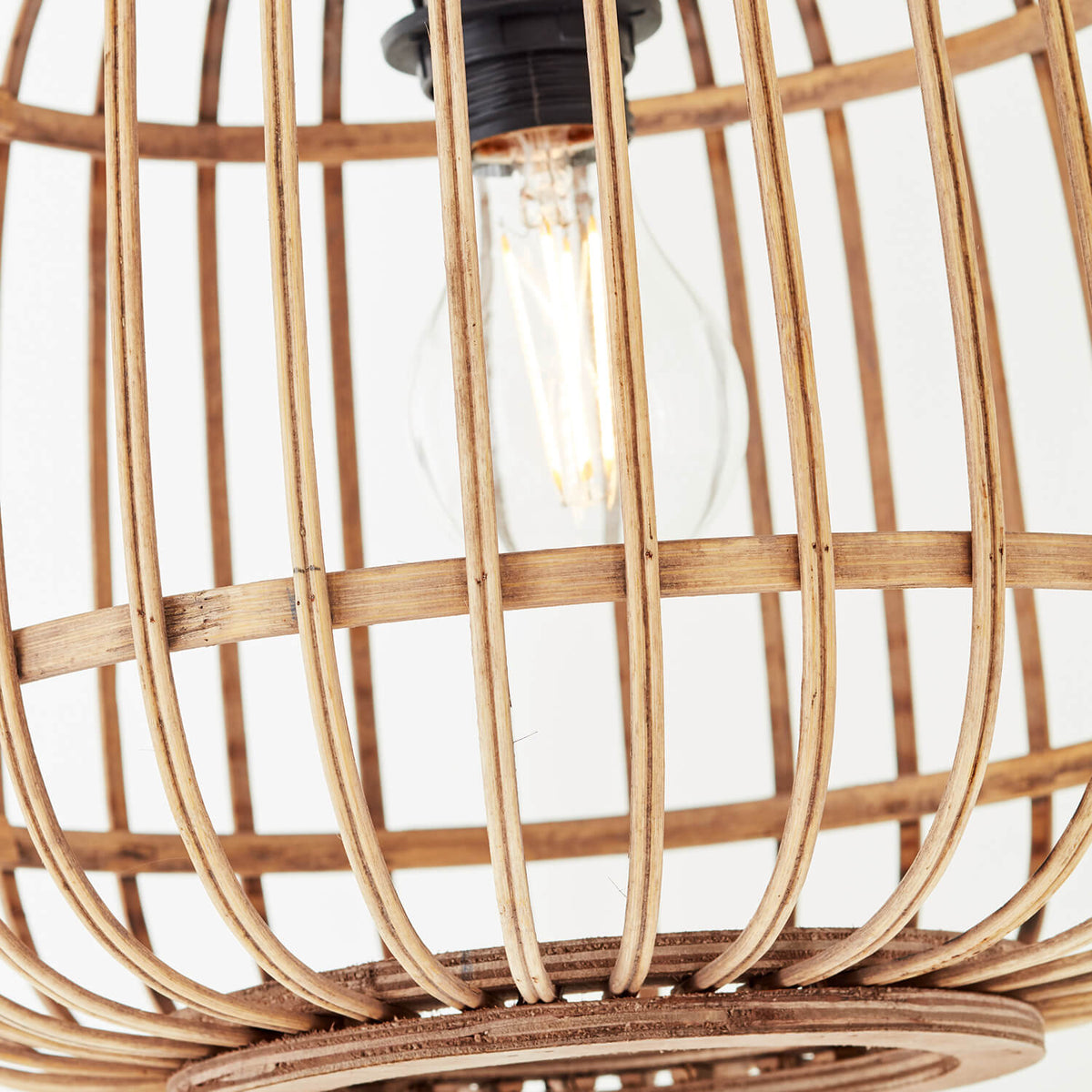 mokebo Stehlampe im Boho Style mit Rattan 'Die Natürliche', Bogenlampe in braun, - 4260669189157
