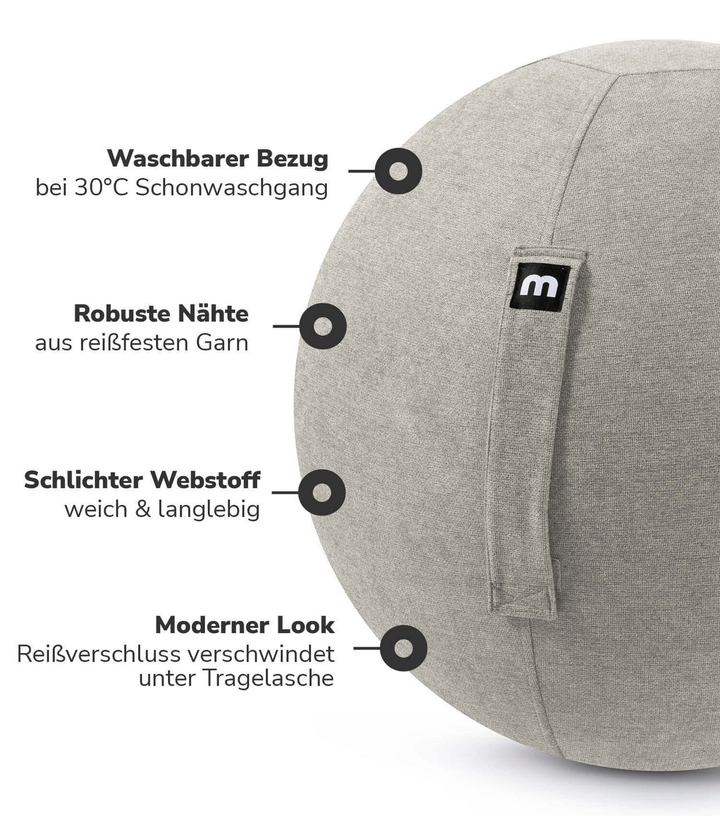 Mokebo Stoff Sitzball Der Sportliche Ergonomischer Gymnastikball Hocker Yogaball B-Ware