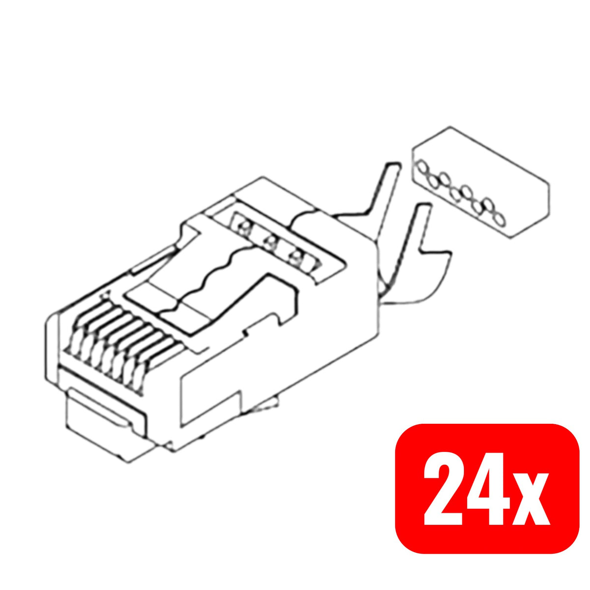 Molex Modularsteckverbinder Buchse RJ45 Stecker Cat6 durchsichtig 24 STÜCK - 2050007114055