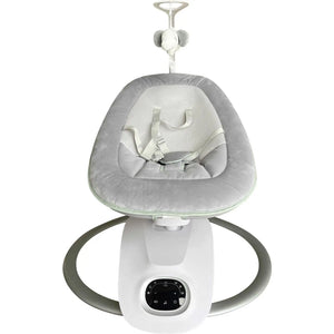 B-Ware Momcozy Babyschaukel Babywippe 3 D Swing Grau Drehbar 5 Punkt Gurt Fernbedienung
