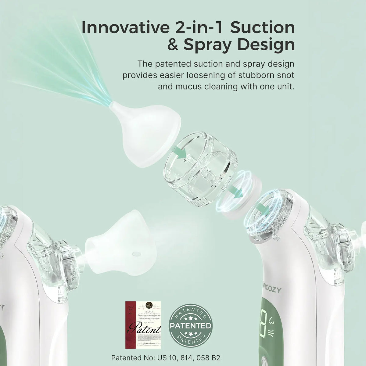 B-Ware Momcozy Nasensauger Nasensauger Inhalator 2in1 Silikonaufsatz Baby Zubehör