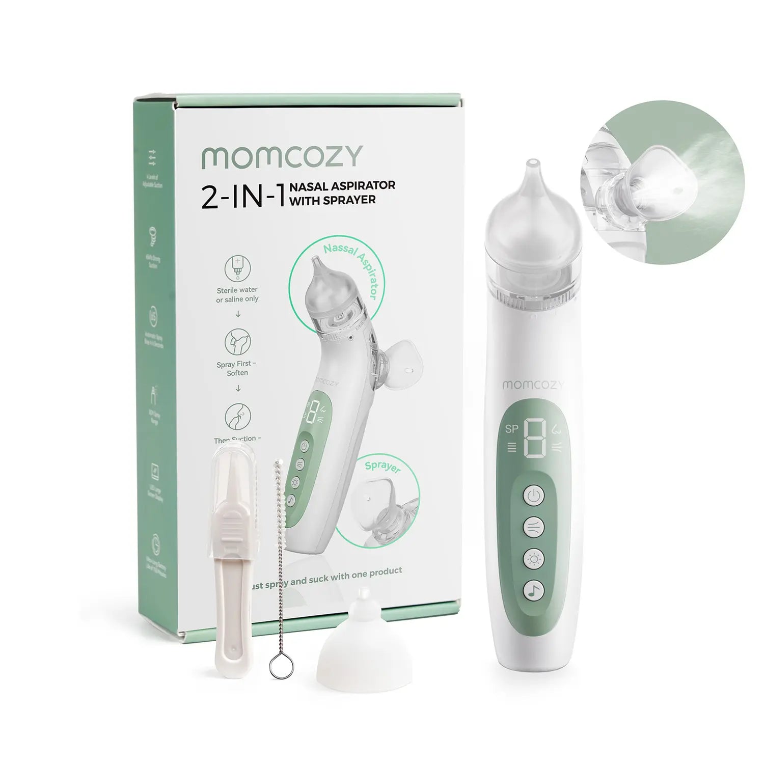 B-Ware Momcozy Nasensauger Nasensauger Inhalator 2in1 Silikonaufsatz Baby Zubehör